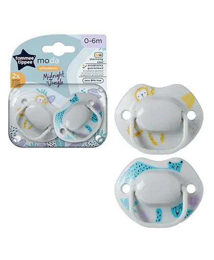 Tommee Tippee  Moda Soother Grey - 2 Pieces