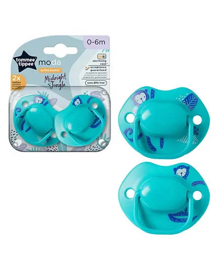 Tommee Tippee  Moda Soother Turquoise - 2 Pieces