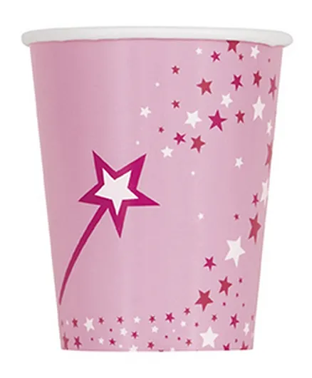 Unique Pink Princess And Unicorn Cups - Pack of 8