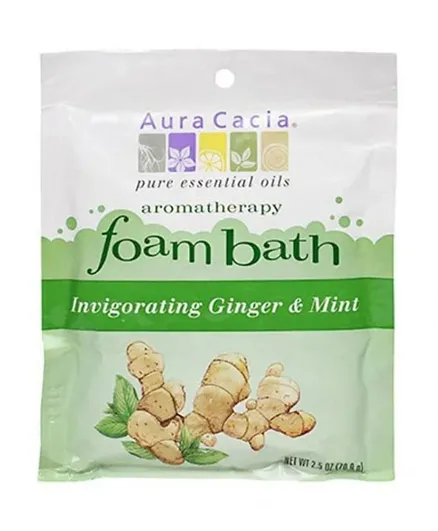 AURA CACIA Invigorating Ginger & Mint Foam Bath - 70.9g