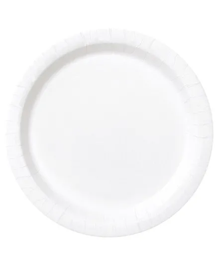 Unique Bright White Round Plates Pack of 16 -9 Inches