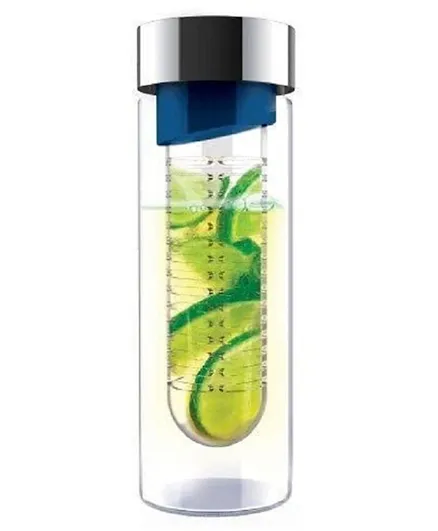Asobu Flavor It Glass Water Bottle With Fruit Infuser Blue - 600 ml