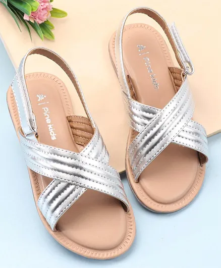 Pine Kids Sandals With Velcro Closure - Silver