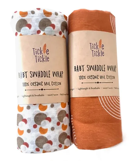 Tickle Tickle Organic Mul Swaddles Value Pack of 2 - Dreamcatcher/Sunset