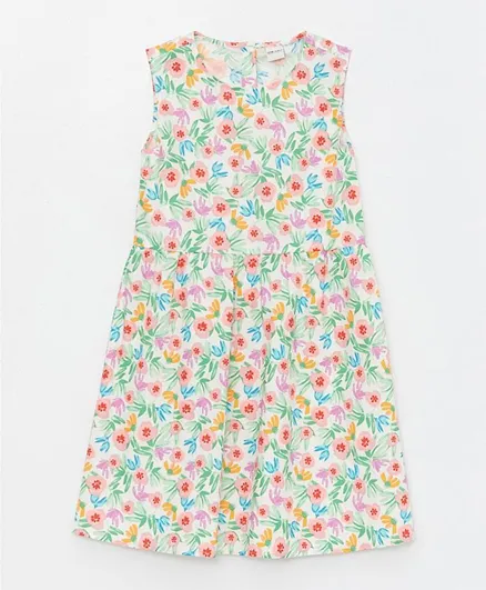 LC Waikiki Floral Patterned Round Neck Dress - Multicolor