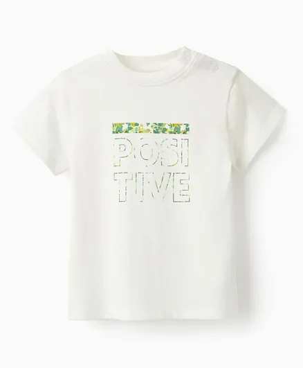 Zippy Cotton Positive Graphic T-Shirt - White