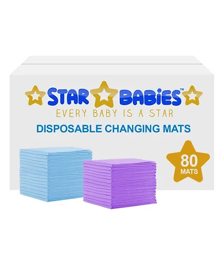 Star Babies Disposable Changing Mats - 80 Pieces