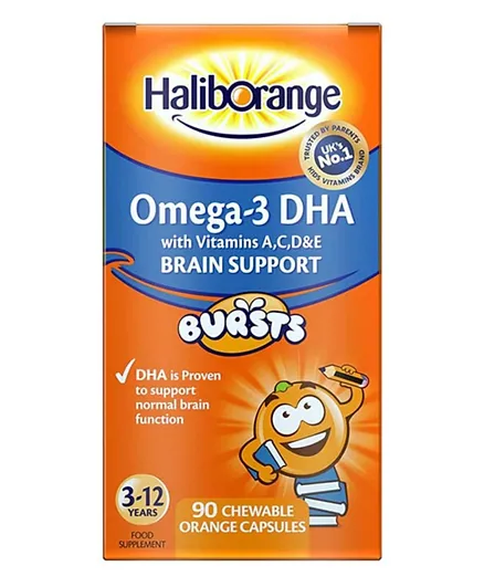 Haliborange Kids Omega-3 DHA with Vitamin A, C & D Chewable Capsules - 90 Burst