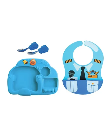 Marcus and Marcus Creativplate Toddler Meal Time Set Little Pilot - Lucas