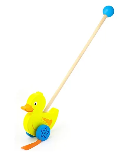 Viga Wooden Push Toy Duck - Yellow
