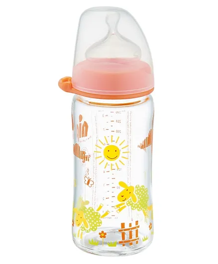 Nip Wide Neck Glass Bottle Sheep Orange - 240 ml