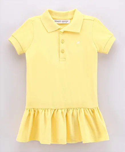 Minoti Pique Polo Dress - Yellow