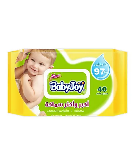 BabyJoy Thick and Larger Wet Wipes Regular Pack - 40 Pieces