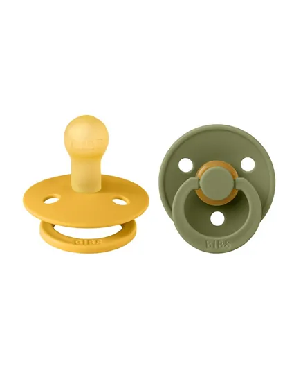 Bibs Colour Latex Pacifiers Size 1 Honey Bee & Olive - 2 Piece