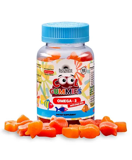 Sunshine Nutrition Cool Gummies Omega 3 With DHA+EPA - 60 Gummies