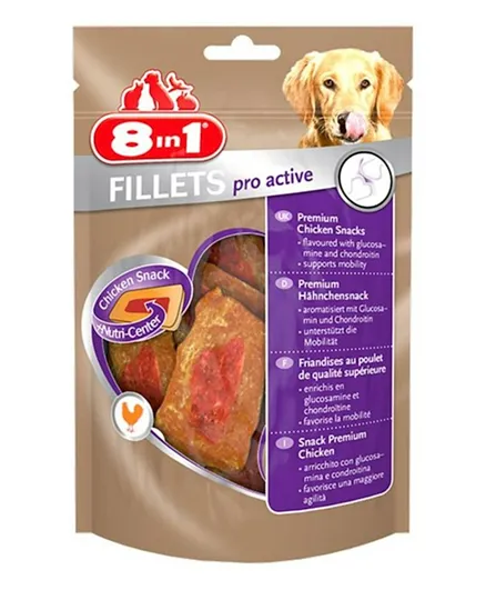 8 in 1 Fillets Pro Active S Tasty Dog Treats - 80 Grams