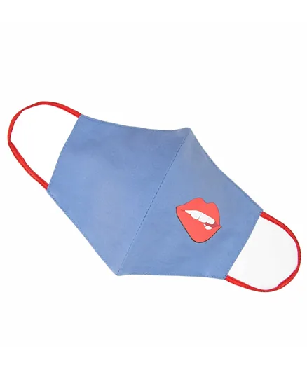 ProMax 100% Cotton Ladies Face Mask Protective 3 layer Reusable lips - Blue