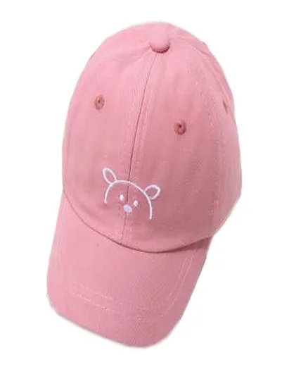 The Girl Cap Bear Printed Cap - Pink