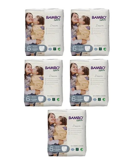 Bambo Nature Eco-Friendly Diapers Pack of 5 Size 6 - 19 Pieces each