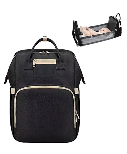 Pikkaboo 4in1 Diaper Bag with Changing Station/Crib - Black