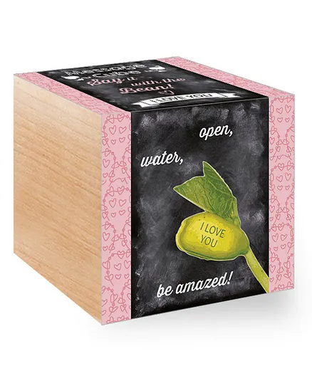 Eco Cube - Message-Mix kids Plant with Planter - I Love You