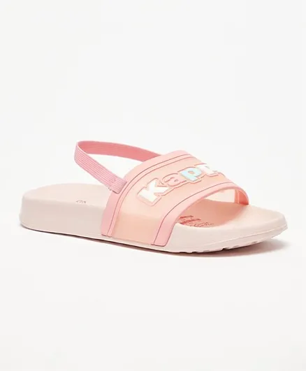 Kappa Logo Detail Slip-On Slippers With Back Strap - Pink