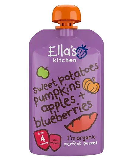 Ella's Kitchen Organic Sweet Potato Pumpkin Apples + Blueberries - 120g