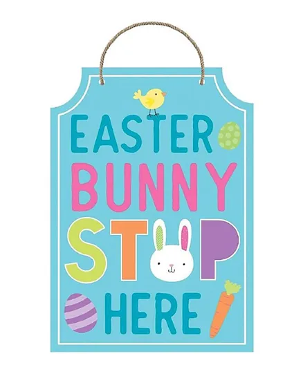 Party Centre Easter Bunny Stop Here Sign - Blue