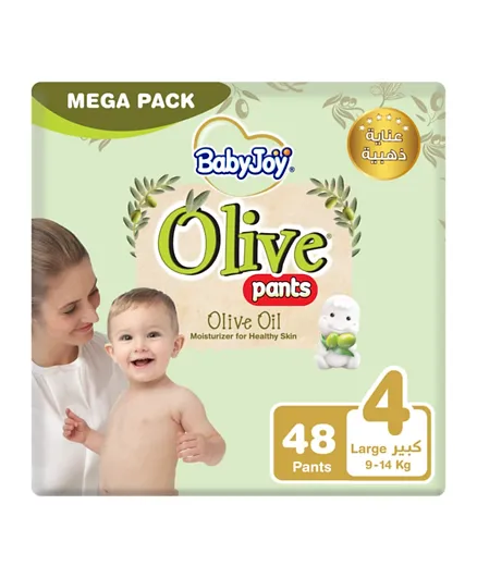 BabyJoy Diapers Olive Mega Pack Large Size 4 - 48 Pieces