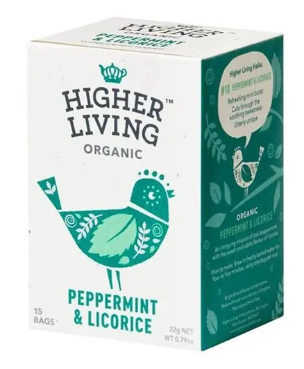 Higher Living Peppermint & Licorice Tea Bags - 15 Pieces