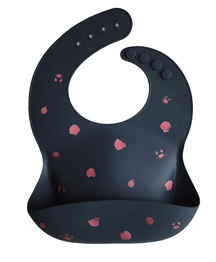 Mushie Silicone Bbay Bib - Shells Smoke