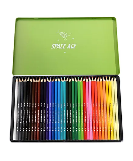 Rex London Space Age Colouring Pencils In A Tin - 37 Pieces