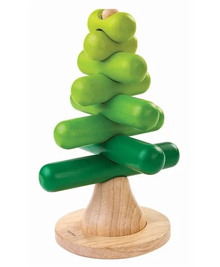 Plan Toys Wooden Stacking Tree - Green Beige