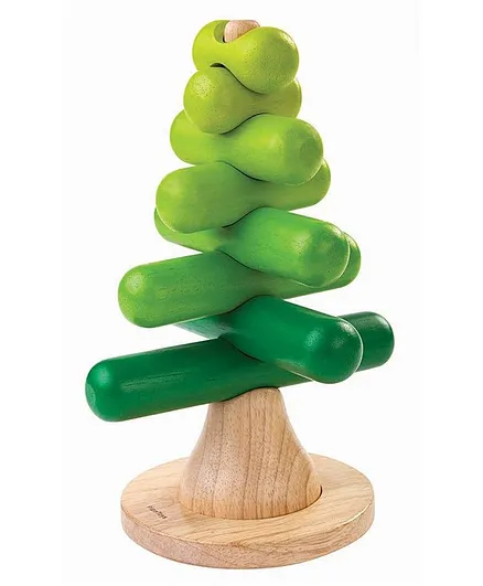 Plan Toys Wooden Stacking Tree - Green Beige