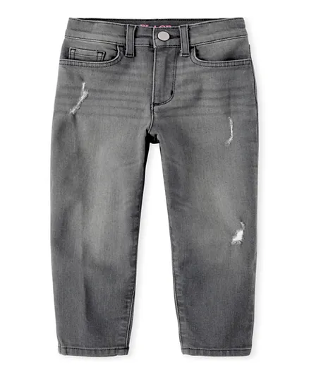 The Children's Place Distressed Mom Jeans - Stormy Wash