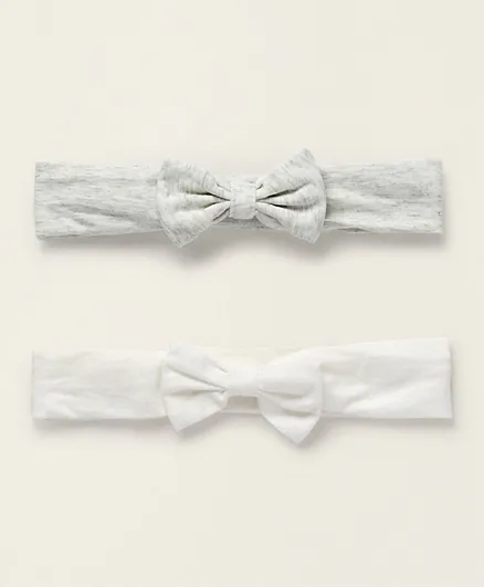 Zippy Hair Ribbons With Bow White - 2 Pieces