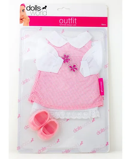 Dollsworld Charlotte Outfits Pink and White - 36 cm
