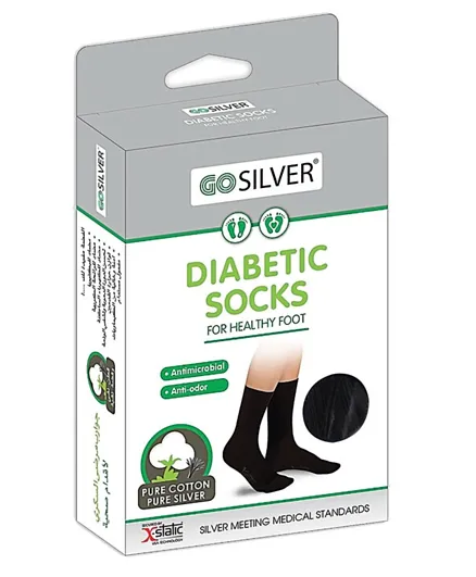 Go Silver Diabetic Socks - Black