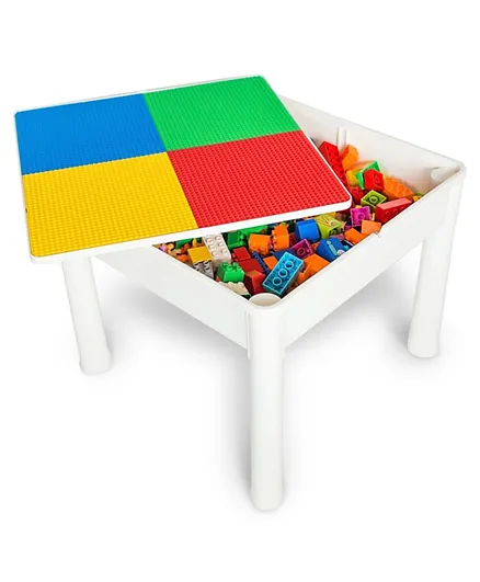 Little Story 4 In 1 Activity Table with Large Blocks Construction Set - 51 Pieces