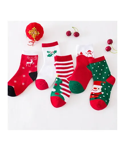 Brain Giggles Kids Christmas Socks Pack of 5 - Medium