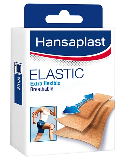 Hansaplast Elastic Plasters Extra Flexible & Breathable - Pack of 100