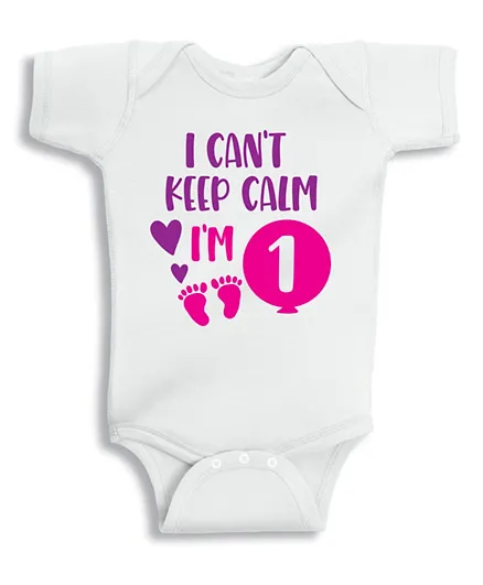 Twinkle Hands I Cant Keep Calm I Am One Onesie - Pink