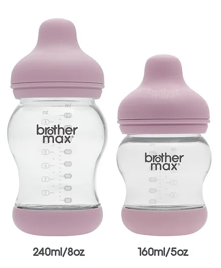 Brother Max Pack of 2 PP Anti Colic Feeding Bottle Pink - 240ml