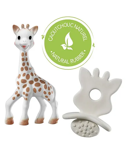 Sophie la Girafe So Pure Teether and Natural Rubber Squeaky Toy, Non-Toxic, 0M+