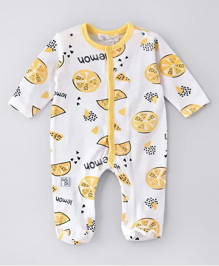 Babybol Long Sleeves Footed Sleepsuit - Vanilla