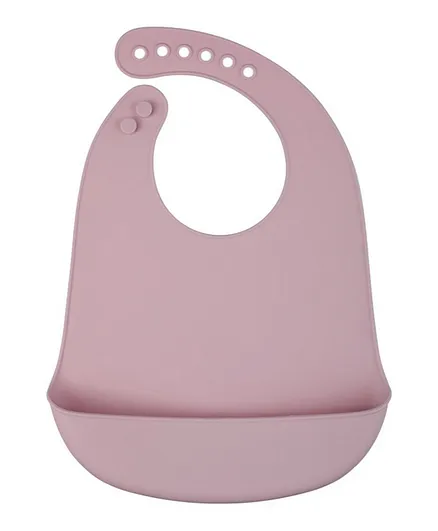 Factory Price Skylar Pocketed Silicone Bib- Pink