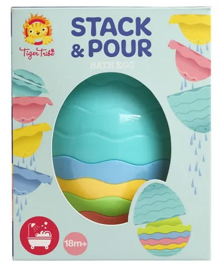 Tiger Tribe Stack & Pour Play Bath Egg - Blue