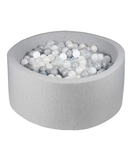Ezzro Round Ball Pit With 600 Balls - Light Grey, Transparent, White