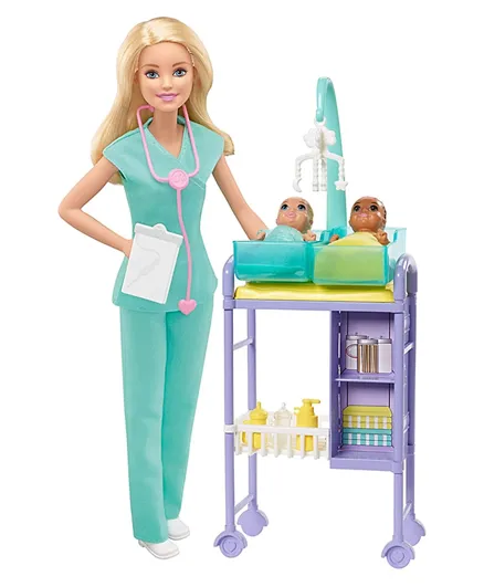Barbie Baby Blonde Doctor Doll With Accessories - 32 cm
