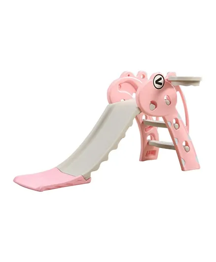 Lovely Baby Slide with Basketball Hoop for Kids - Sturdy Pink Indoor/Outdoor Playset, Ages 3+, 160x40x97cm